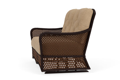 Lloyd Flanders Grand Traverse Loveseat Glider with Hayden Sand fabric, view 9