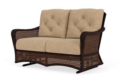 Lloyd Flanders Grand Traverse Loveseat Glider with Hayden Sand fabric, view 10