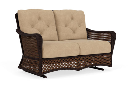Lloyd Flanders Grand Traverse Loveseat Glider with Hayden Sand fabric, view 2