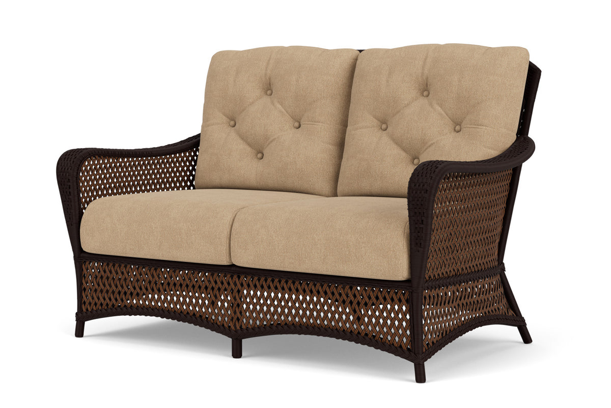 Lloyd Flanders Grand Traverse Loveseat with Hayden Sand fabric, view 10