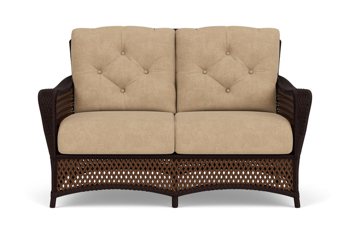 Lloyd Flanders Grand Traverse Conversation Set with Hayden Sand fabric