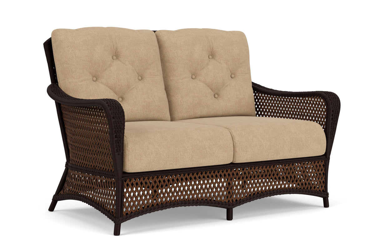 Lloyd Flanders Grand Traverse Loveseat with Hayden Sand fabric, view 2