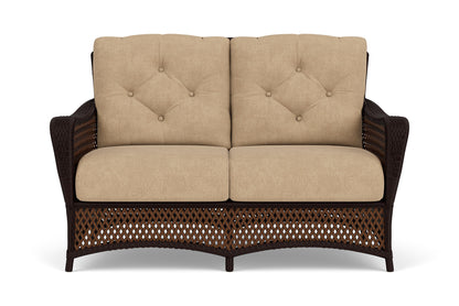 Lloyd Flanders Grand Traverse Loveseat with Hayden Sand fabric