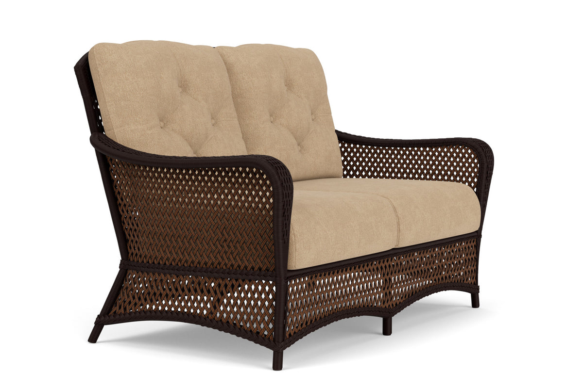 Lloyd Flanders Grand Traverse Loveseat with Hayden Sand fabric, view 3