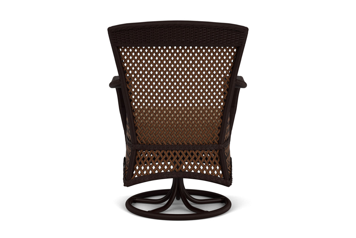 Lloyd Flanders Grand Traverse Swivel Dining Armchair with Hayden Sand fabric, view 7