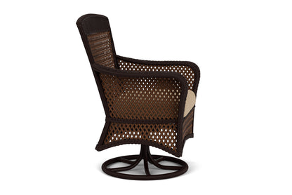 Lloyd Flanders Grand Traverse Swivel Dining Armchair with Hayden Sand fabric, view 4