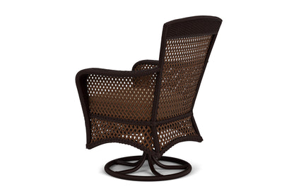 Lloyd Flanders Grand Traverse Swivel Dining Armchair with Hayden Sand fabric, view 8