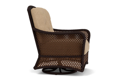 Lloyd Flanders Grand Traverse Swivel Glider Lounge Chair with Hayden Sand fabric, view 4