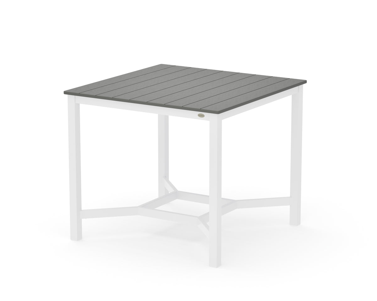 POLYWOOD Main Street 42 x 42 Counter Table in White / Slate Grey