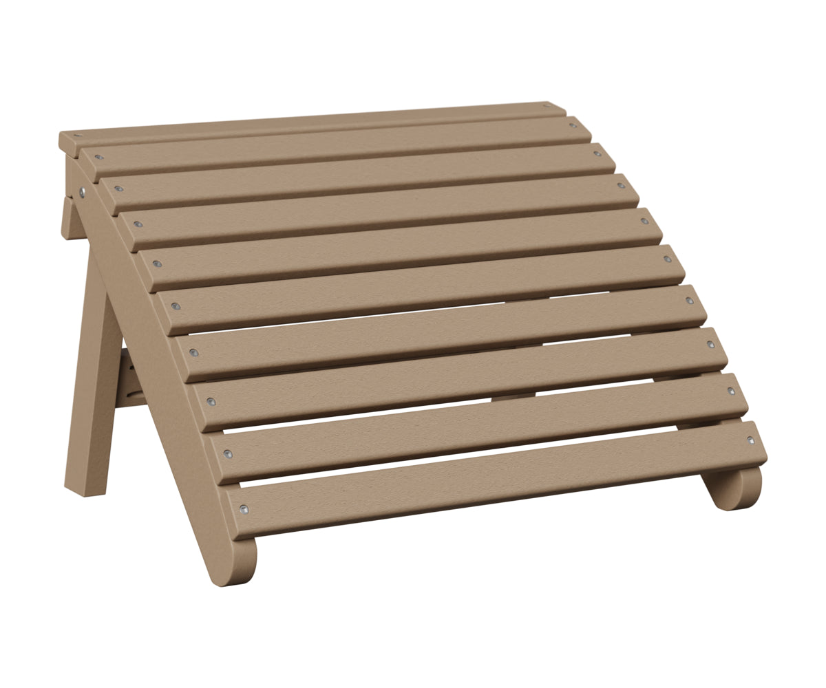Berlin Gardens Folding Adirondack Footstool in Weatherwood