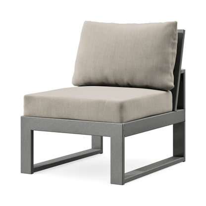 POLYWOOD Modular Armless Chair in Slate Grey / Cast Ash