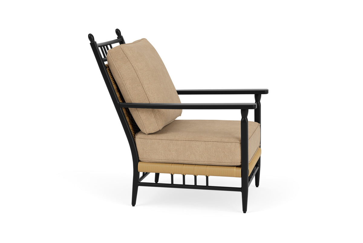 Lloyd Flanders Low Country Lounge Chair with Hayden Sand fabric, view 4