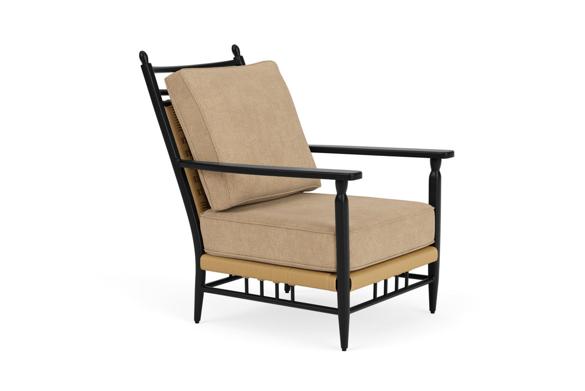 Lloyd Flanders Low Country Lounge Chair with Hayden Sand fabric, view 3
