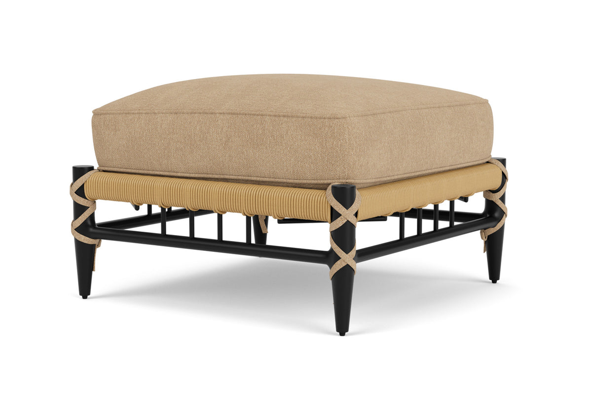 Lloyd Flanders Low Country Ottoman with Hayden Sand fabric, view 8