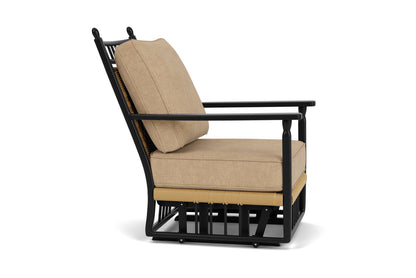 Lloyd Flanders Low Country Glider Lounge Chair with Hayden Sand fabric, view 4