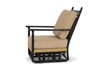 Lloyd Flanders Low Country Glider Lounge Chair with Hayden Sand fabric, view 9