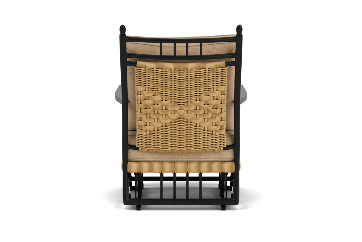 Lloyd Flanders Low Country Glider Lounge Chair with Hayden Sand fabric, view 7