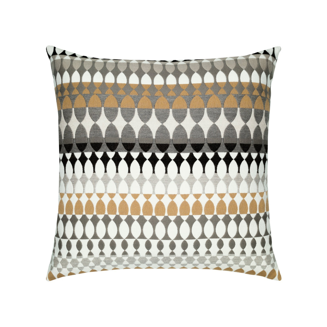 Elaine Smith Modern Oval Dune outdoor pillow, gold and black - view 2