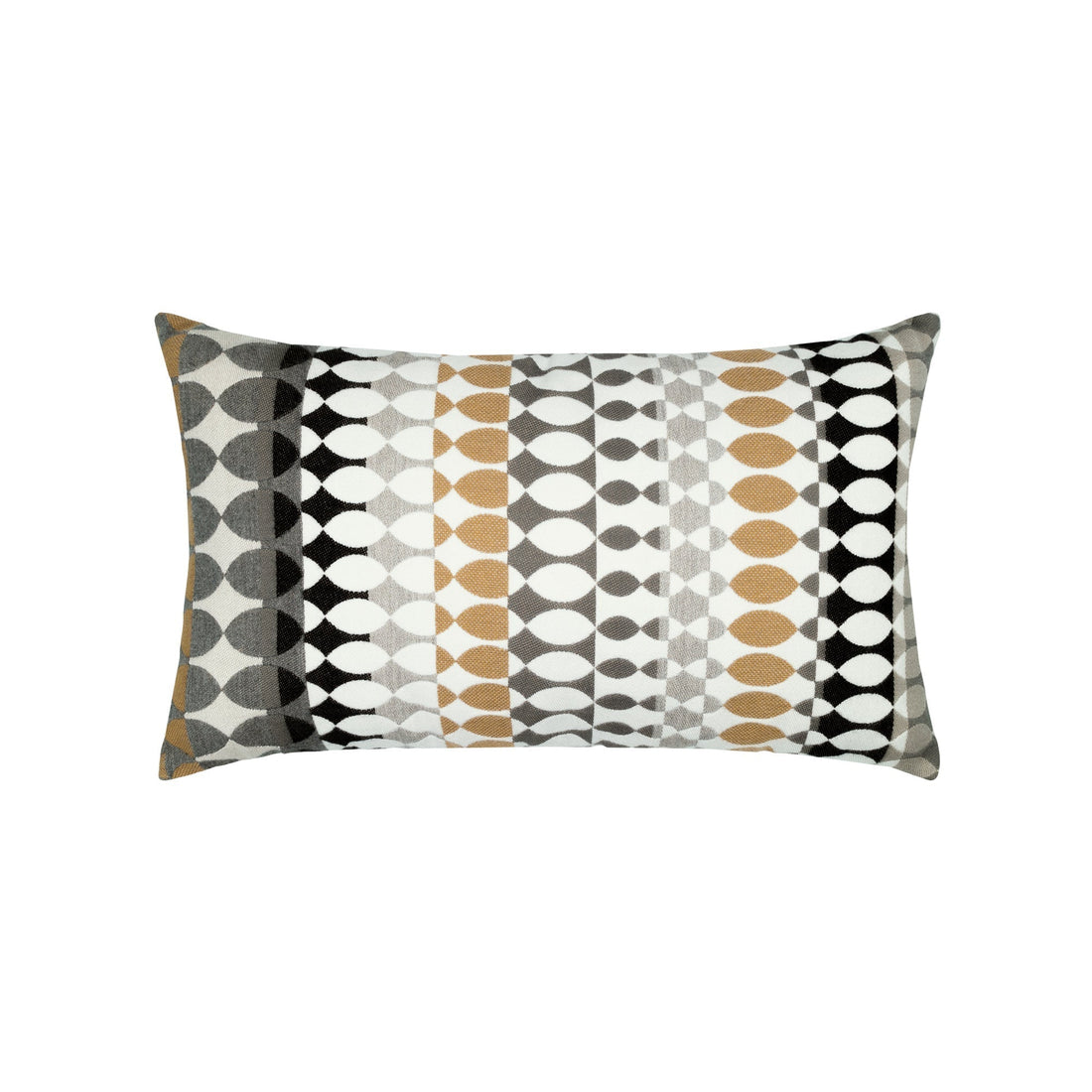 Elaine Smith Modern Oval Dune outdoor pillow, gold and black
