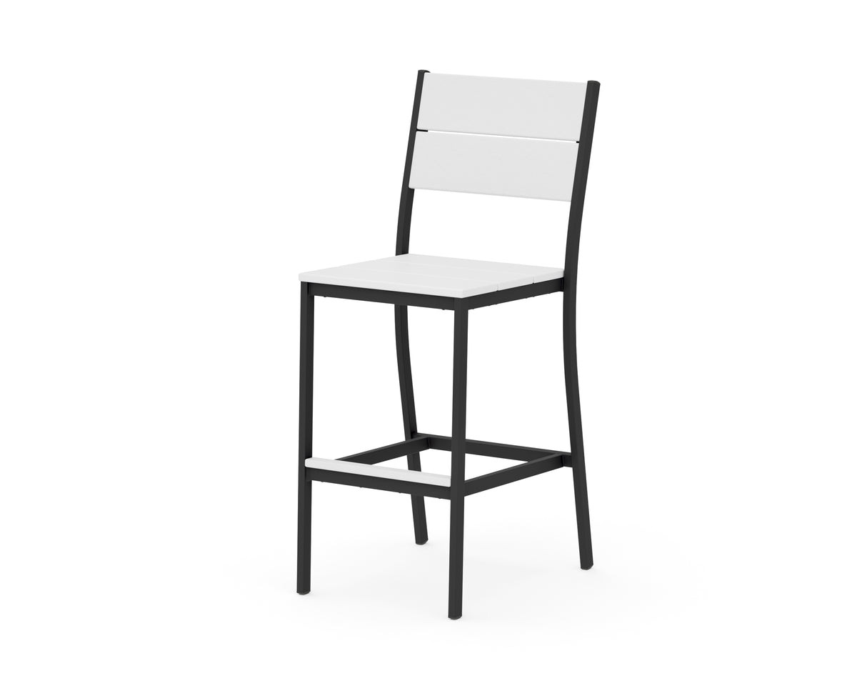 POLYWOOD Main Street Bar Side Chair in Black / White