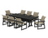 POLYWOOD EDGE Woven 9-Piece Farmhouse Dining Set with Trestle Legs in Black / Dune Grass