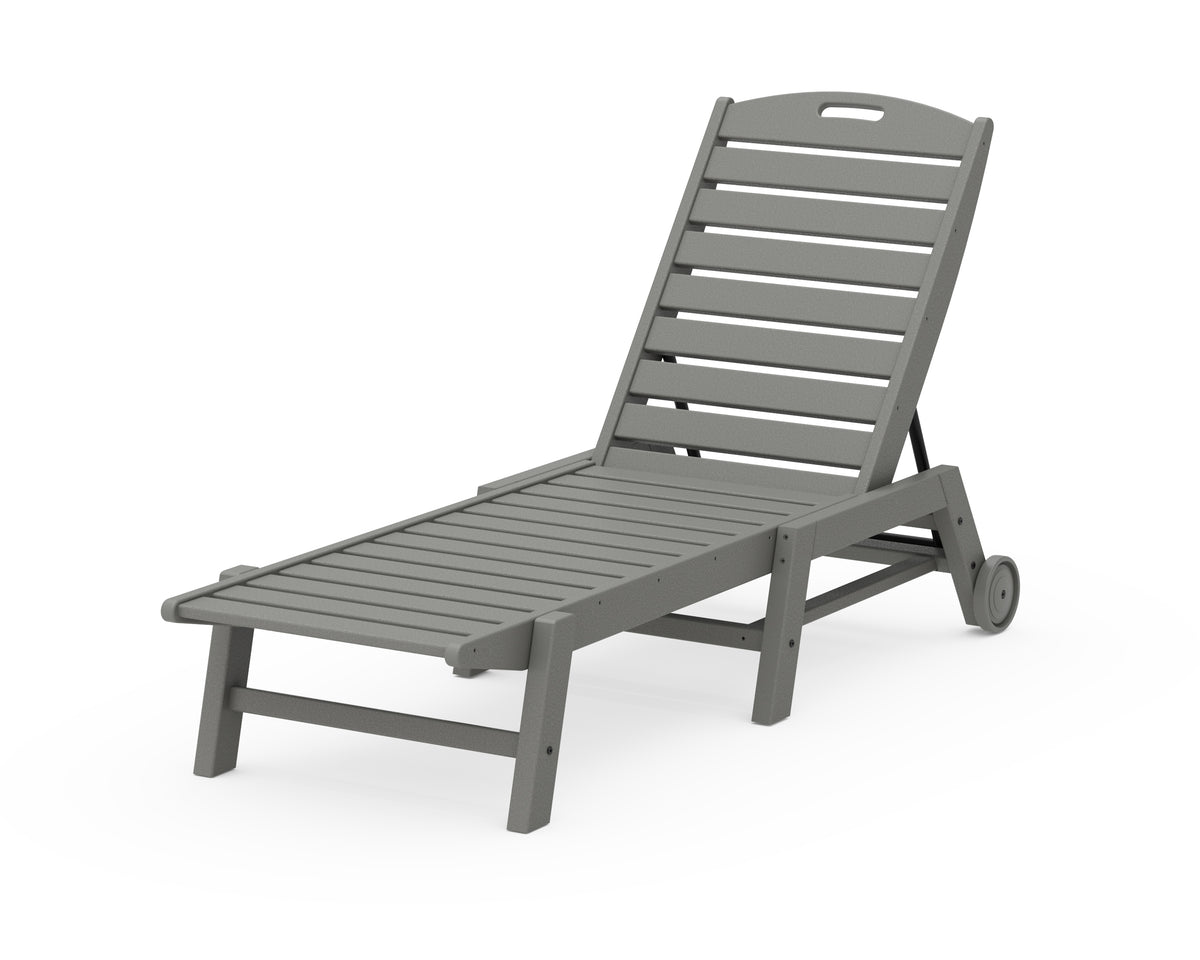 POLYWOOD Nautical Chaise with Wheels in Slate Grey
