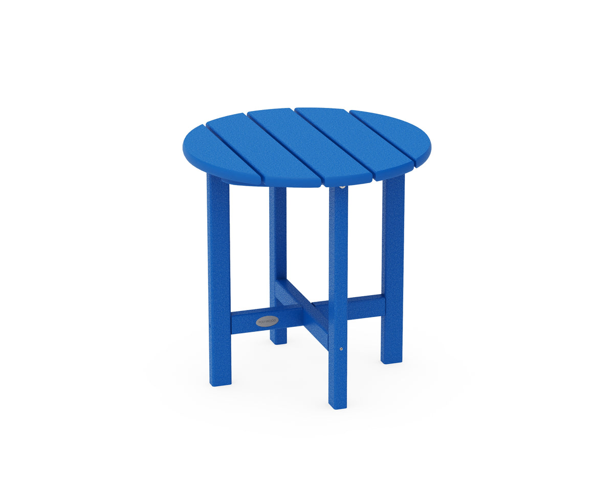POLYWOOD Round 18" Side Table in Pacific Blue