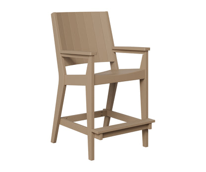 Berlin Gardens Mayhew Chat Bar Chair in Weatherwood