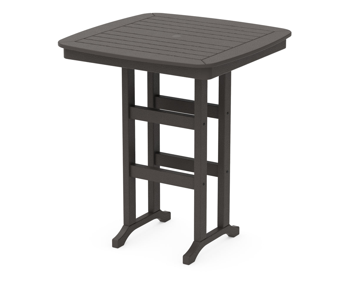 POLYWOOD Nautical 37" Bar Table in Vintage Coffee