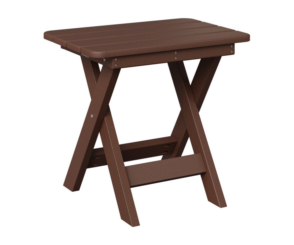 Berlin Gardens Folding End Table in Chocolate Brown