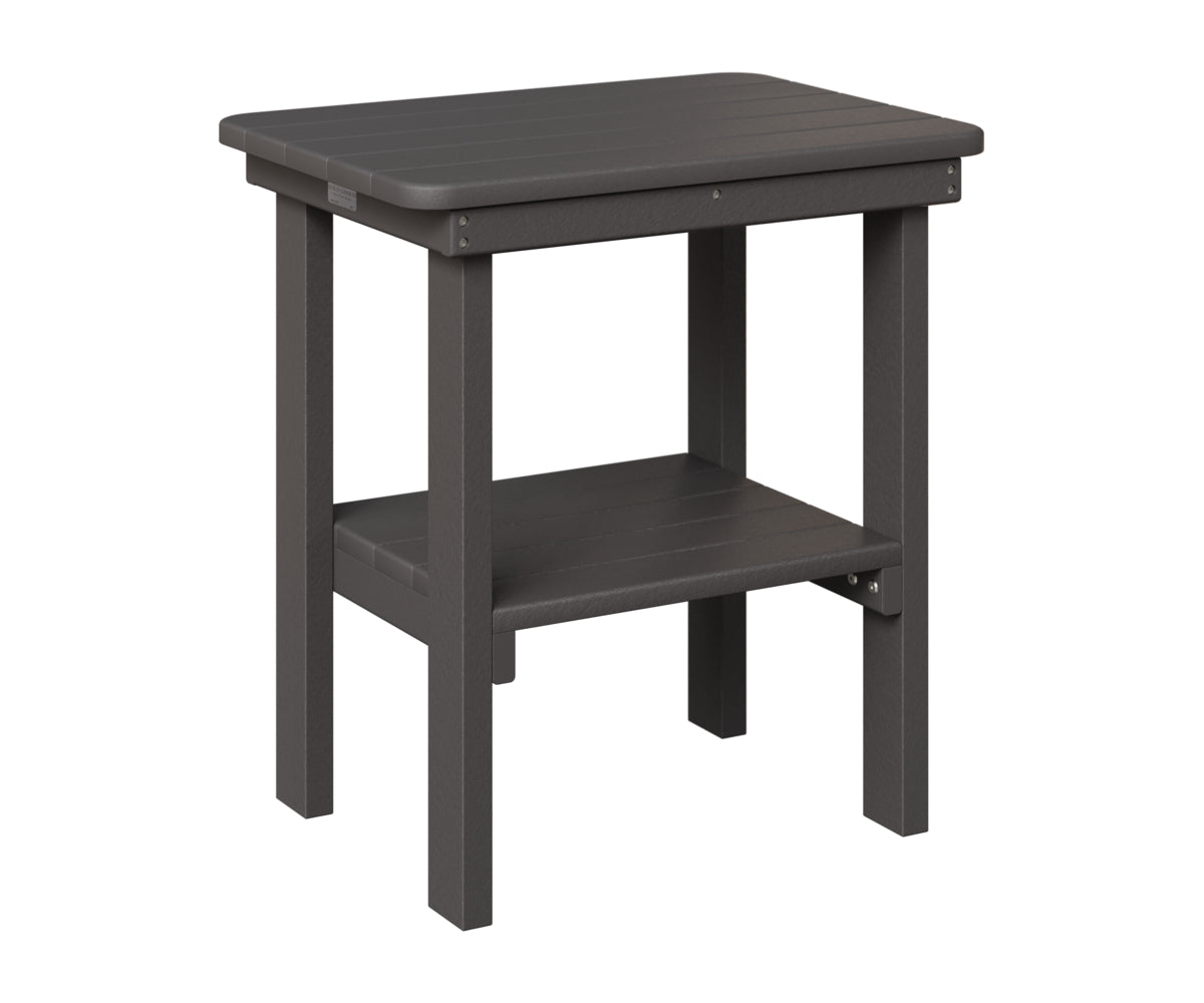 Berlin Gardens Rectangle End Table Dining Height in Smoke Gray