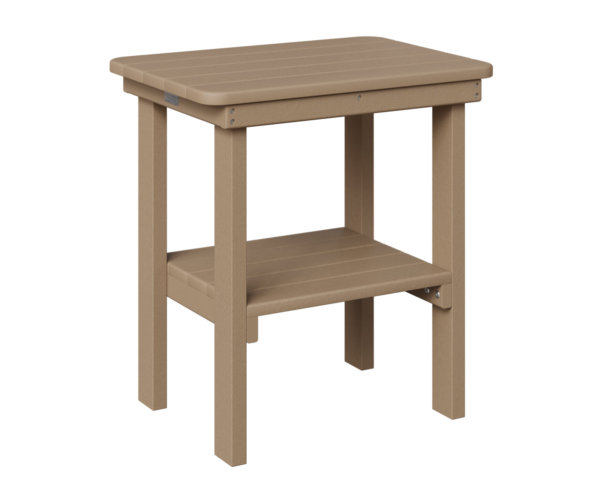 Berlin Gardens Rectangle End Table Dining Height in Weatherwood