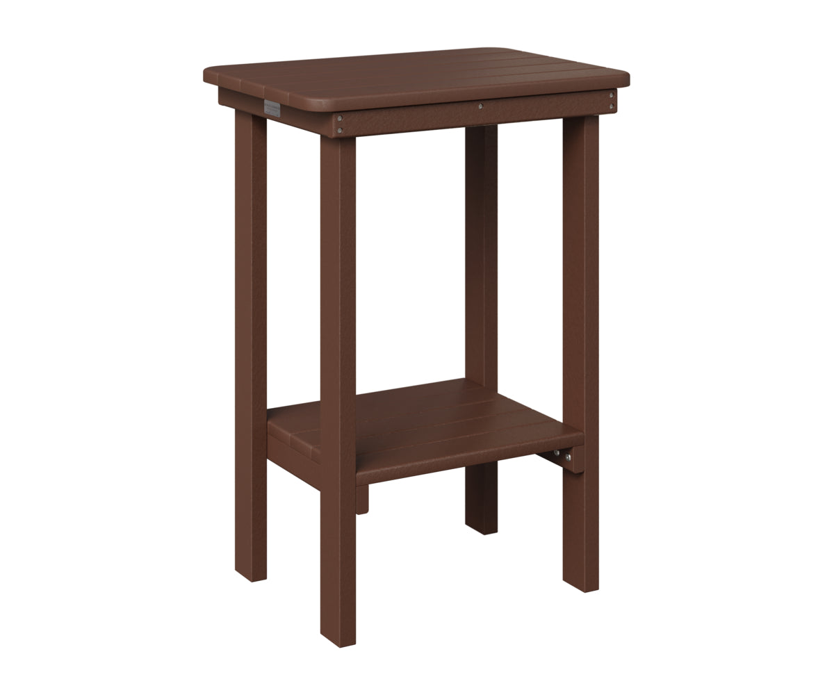 Berlin Gardens Rectangle End Table Counter Height in Chocolate Brown