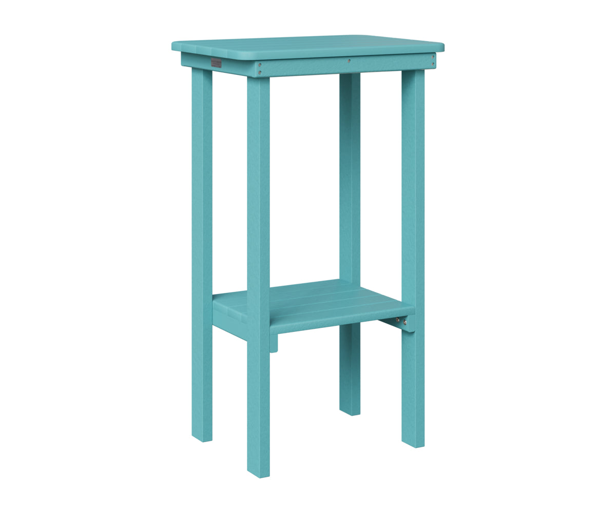 Berlin Gardens Rectangle End Table Bar Height in Aruba Blue