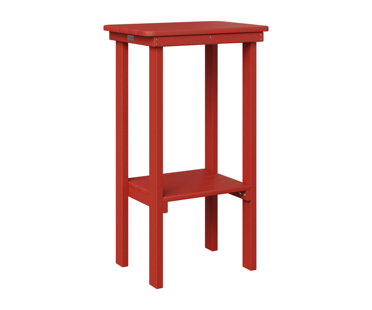 Berlin Gardens Rectangle End Table Bar Height in Scarlet Red