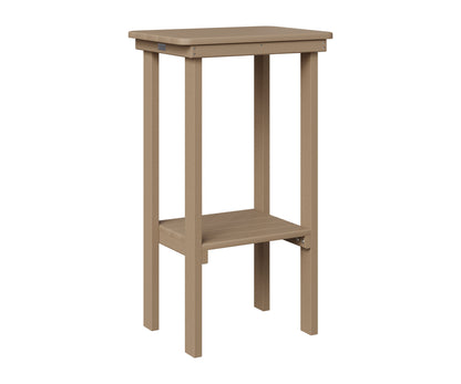 Berlin Gardens Rectangle End Table Bar Height in Weatherwood