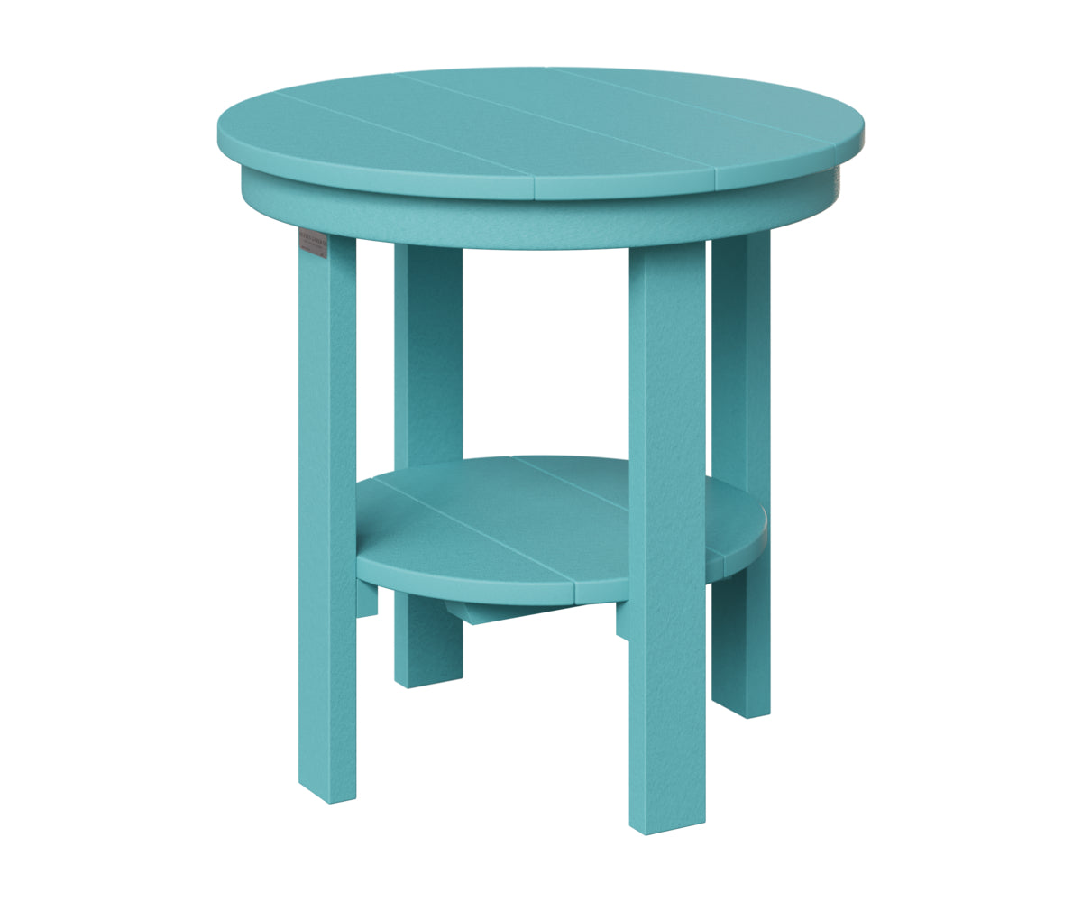 Berlin Gardens Round End Table Dining Height in Aruba Blue