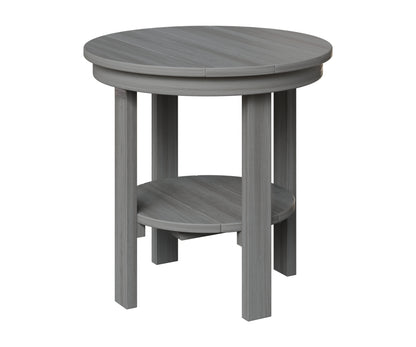 Berlin Gardens Round End Table Dining Height in Driftwood Gray
