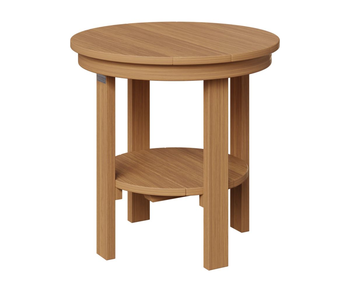 Berlin Gardens Round End Table Dining Height in Natural Teak