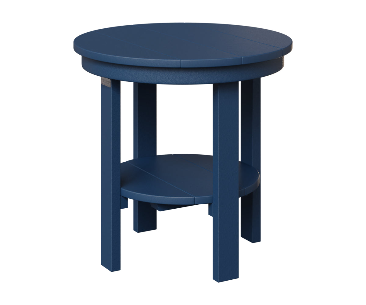 Berlin Gardens Round End Table Dining Height in Navy Blue