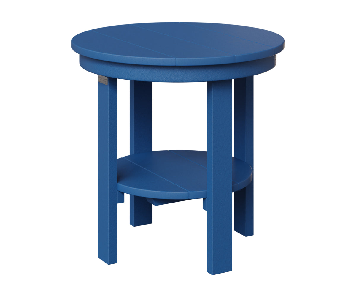 Berlin Gardens Round End Table Dining Height in Pacific Blue