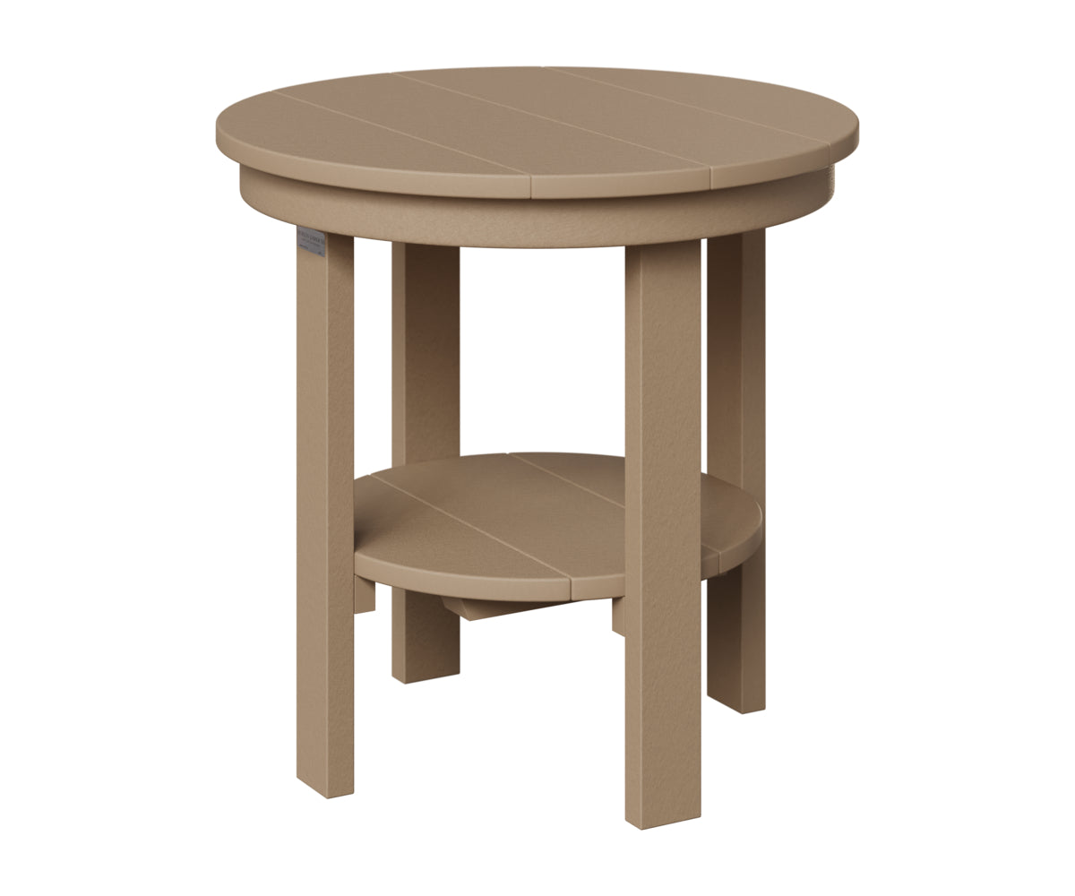 Berlin Gardens Round End Table Dining Height in Weatherwood