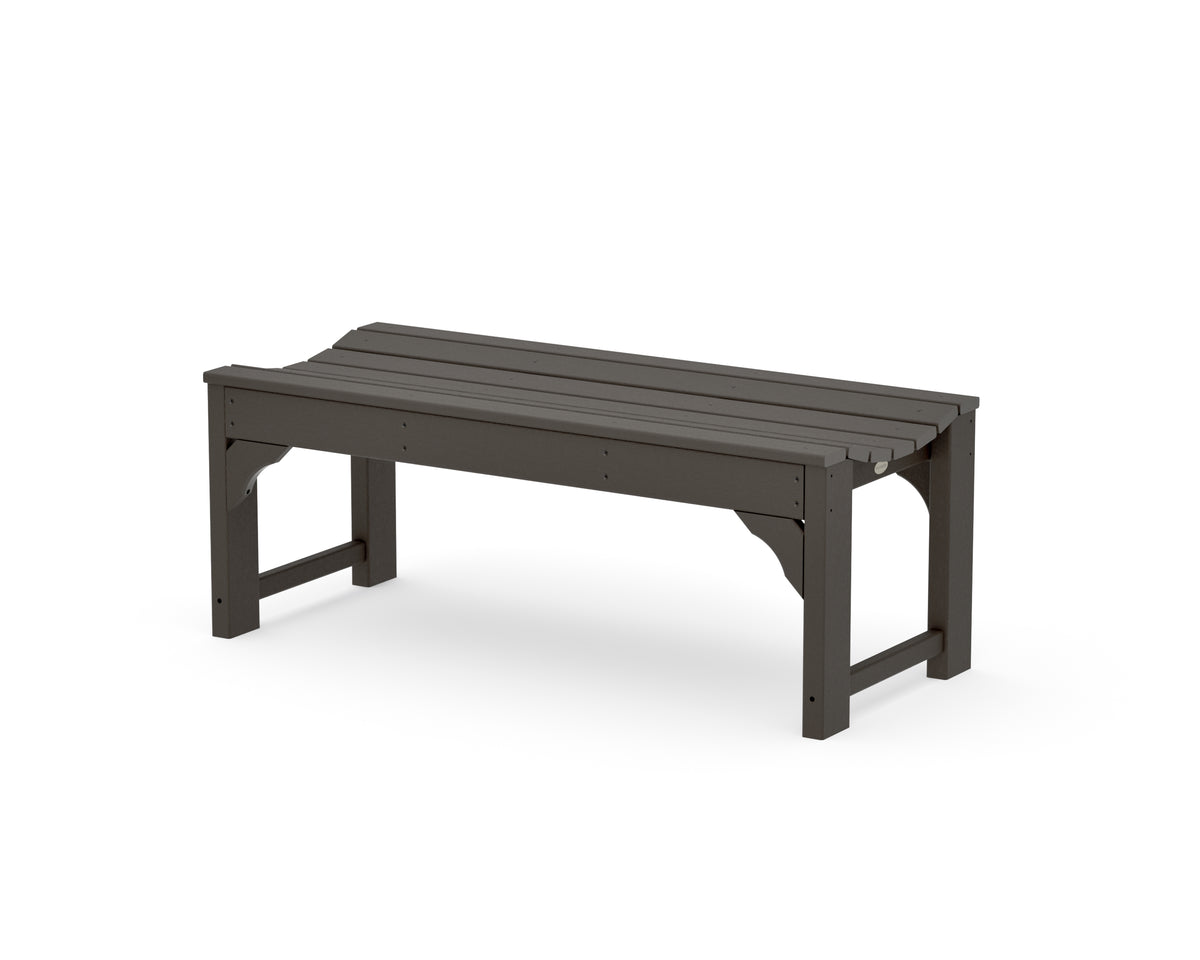 POLYWOOD Traditional Garden 48" Backless Bench in Vintage Coffee