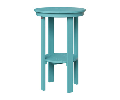 Berlin Gardens Round End Table Bar Height in Aruba Blue