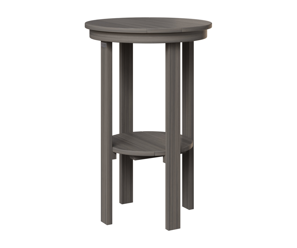 Berlin Gardens Round End Table Bar Height in Coastal Gray
