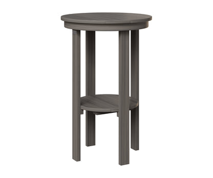 Berlin Gardens Round End Table Bar Height in Coastal Gray