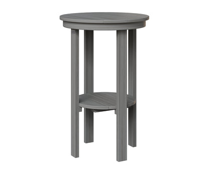 Berlin Gardens Round End Table Bar Height in Driftwood Gray