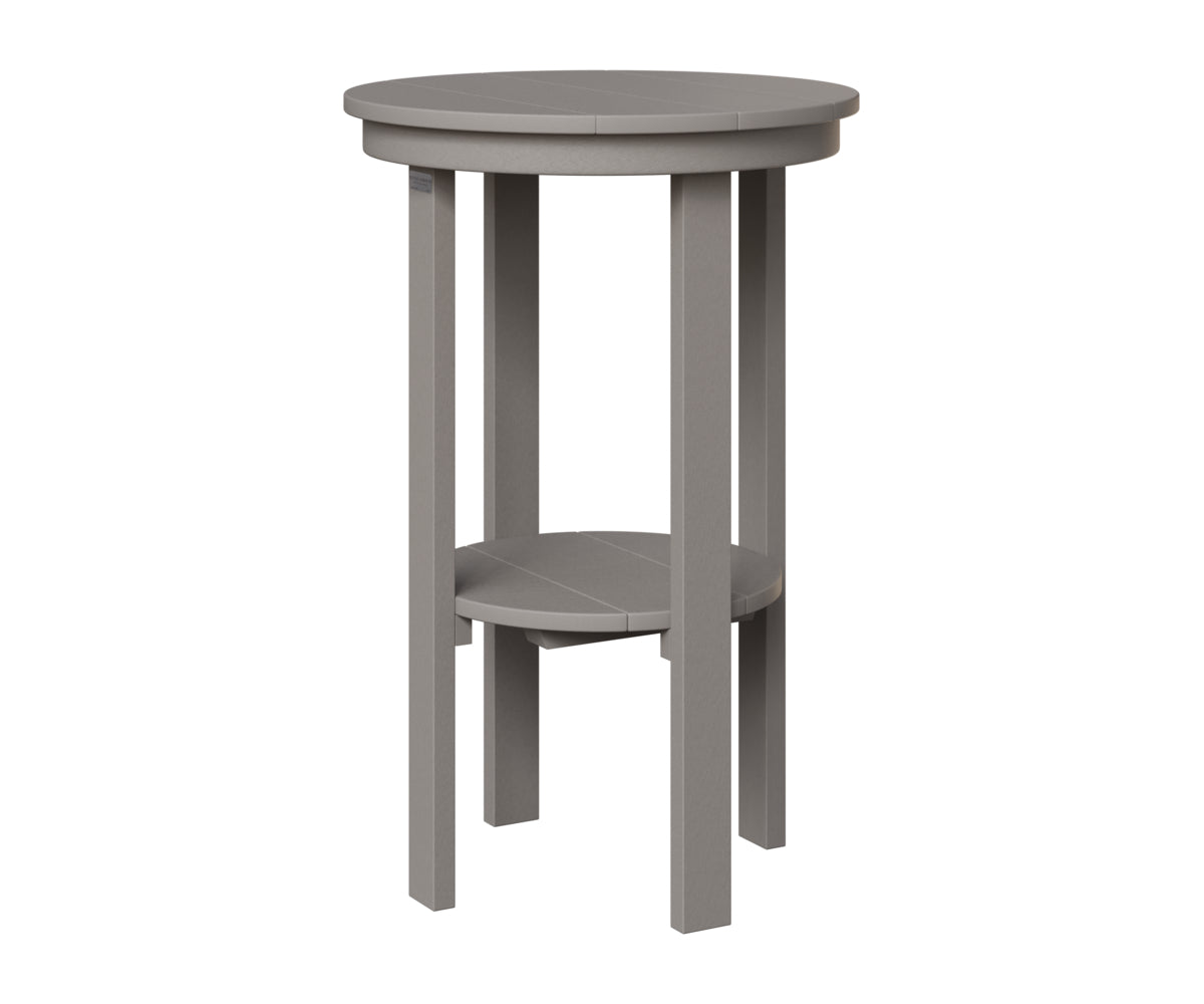 Berlin Gardens Round End Table Bar Height in Light Gray