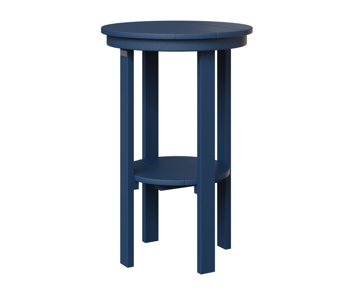 Berlin Gardens Round End Table Bar Height in Navy Blue