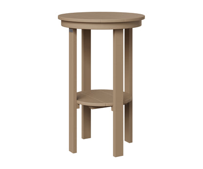 Berlin Gardens Round End Table Bar Height in Weatherwood